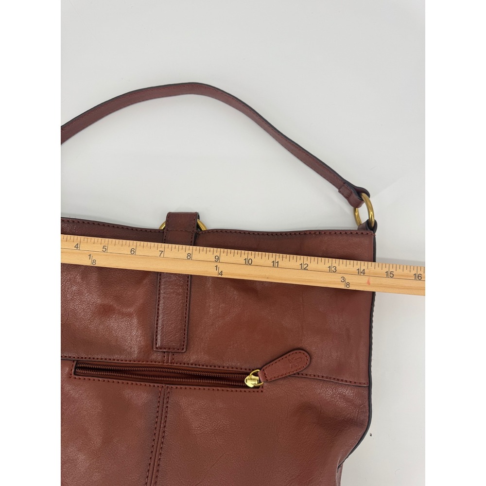 Frye Leather Hobo Bag Womens Large Cognac Brown Boho Classic Everyday Bag - Picture 7 of 10